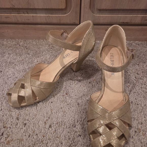 Chelsea Crew Sammy Gold Strappy Heels - Picture 3 of 5